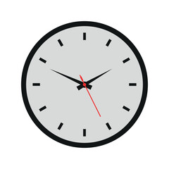 Wall clock vector simple time icon round watch