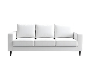 Fototapeta premium Contemporary Sofa Comfort: A minimalist, clean-lined sofa with soft cushions and a structured design offers a touch of sophistication in a modern interior.