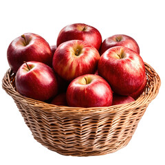 Red apples in a wicker basket