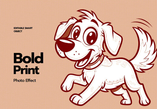 Bold Print Photo Effect Mockup