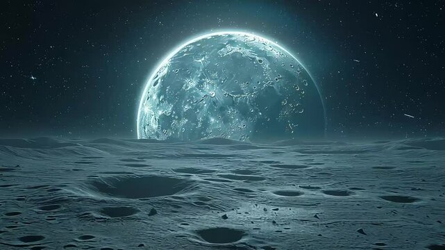 space planet plains on planet background footage