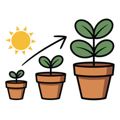 Obraz premium Plant Growth Stages Illustration