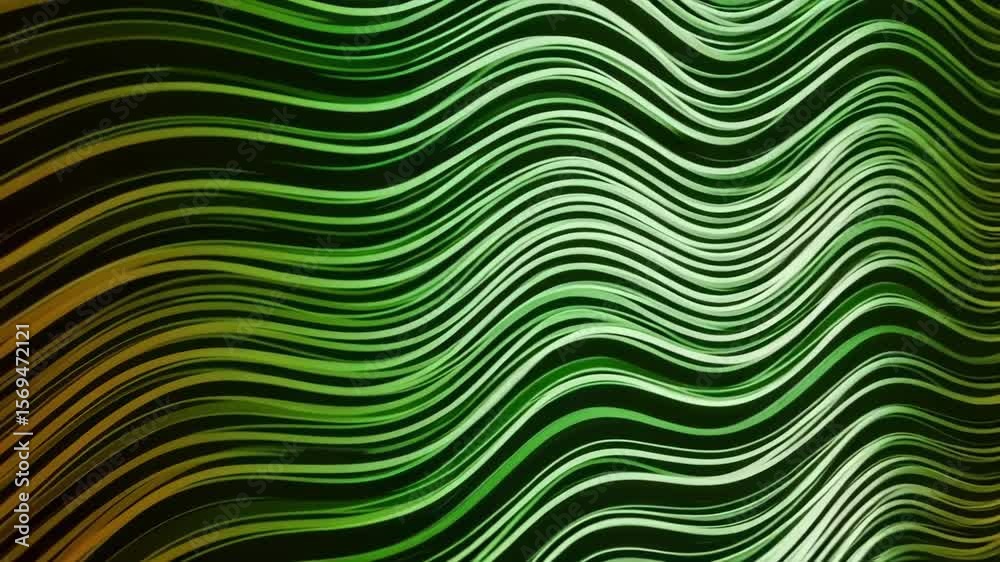 Poster wavy lines in red, yellow, and green create an abstract background with a dynamic and colorful gradi
