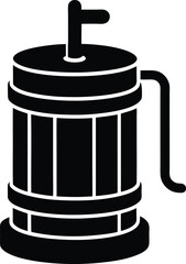 Vintage butter churn silhouette vector illustration