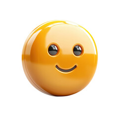 Happy Glossy Emoticon Joy Yellow Bubble Face Smiling Cartoon Mood on transparent background