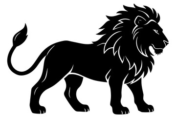 Vector art of silhouette of a lion 