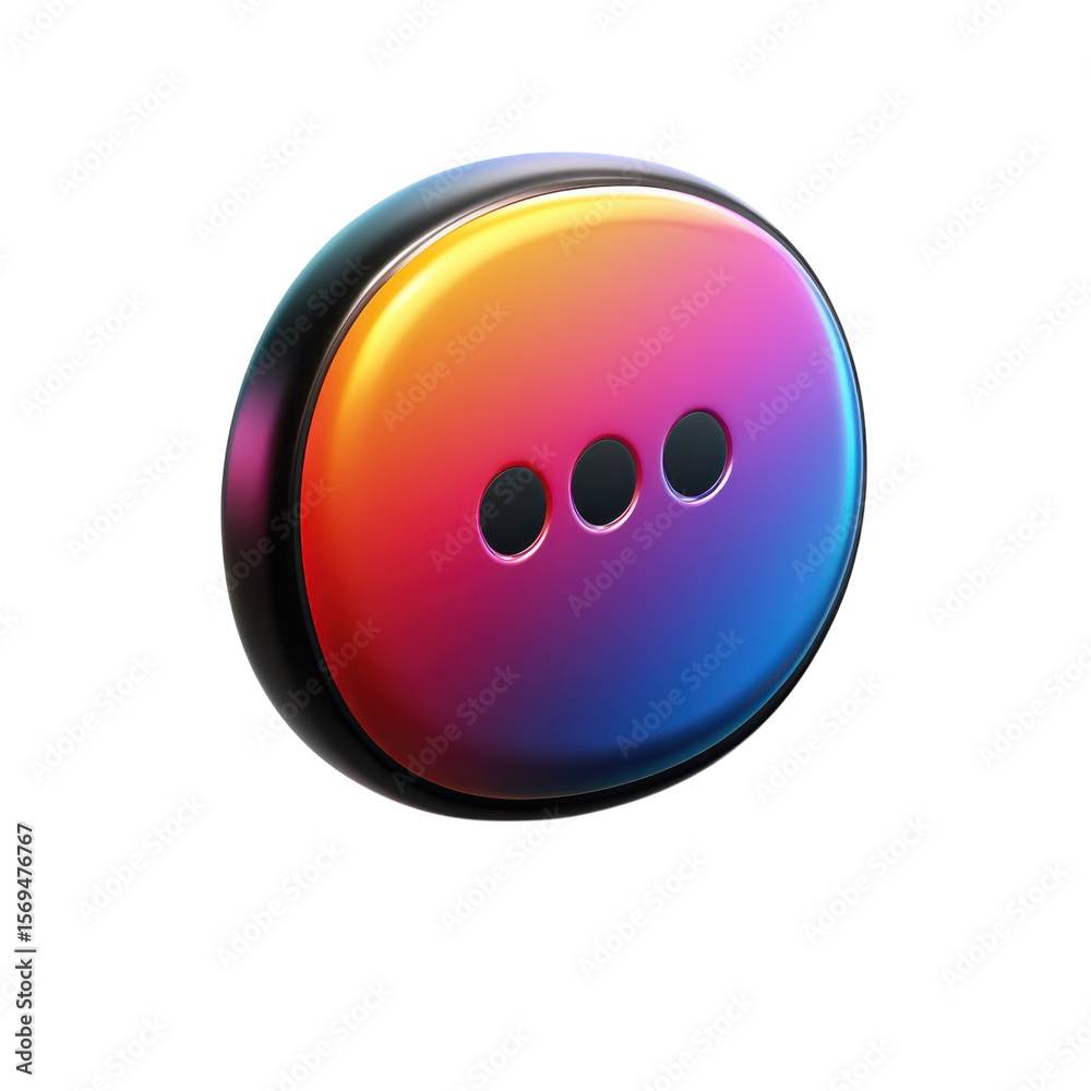 Fototapete three dots menu icon more options button ui element rainbow color palette on transparent background