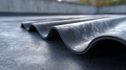 Epdm rubber roof texture with matte black surface for architecture and design.