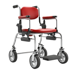 Red Transport Wheelchair Mobility Medical Aid Device Assistance Healthcare on transparent background