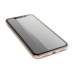 Elegant Gold Smartphone Mockup Modern Technology Device Isolated on Transparent Background for