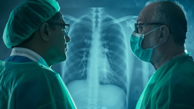 Doctors Examining Chest X-ray