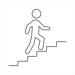 person,stairs,climb high resolution vector progress icon for career growth personal development social media posts and digital branding materials upward journey themes