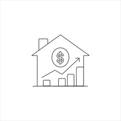 house,dollar,growth high resolution vector finance icon for real estate investment property apps social media designs and web marketing assets wealth building themes