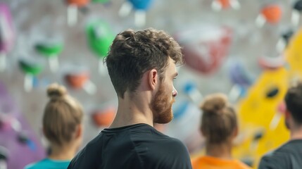 Indoor Bouldering Gym, People Climbing Active Recreation
