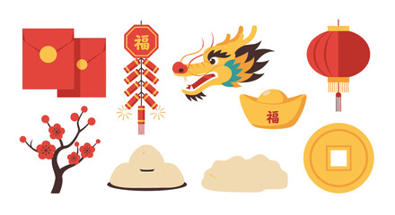 Chinese New Year Celebration Icon Set