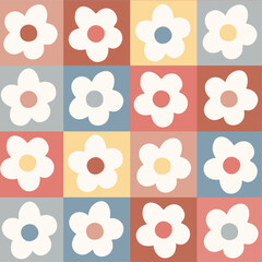 Hand-drawn daisy seamless pattern print design. Vector illustration design for fashion fabrics, textile graphics and prints.	