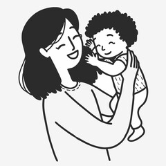 Happy young mom hold in hands hug cute little ethnic baby toddler show love care. Smiling biracial mother embrace cuddle small newborn infant child. Motherhood, childcare concept