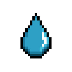 Fototapeta premium Pixel Art Water Droplet Icon