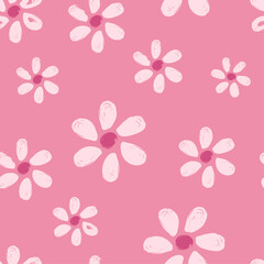 Hand-drawn daisy seamless pattern print design. Vector illustration design for fashion fabrics, textile graphics and prints.	
