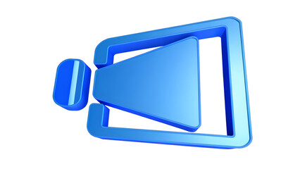 Fototapeta premium A blue megaphone displayed on a white surface, showcasing its bold color and distinct form. 