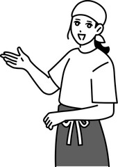 案内している女性の居酒屋店員