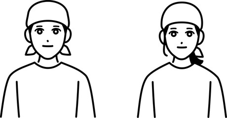 男女の居酒屋店員のアバターセット