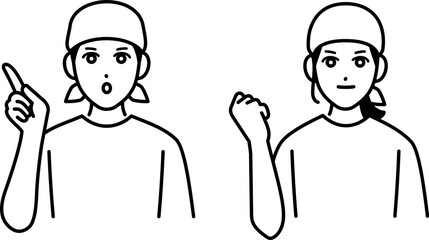 男女の居酒屋店員のアバター