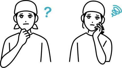 困っている男女の居酒屋店員のアバター