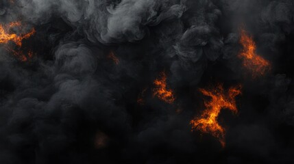 Fiery Inferno: A Dark and Dramatic Smoke and Fire Abstract