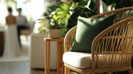 Serene Rattan Chair in Sunlit Interior