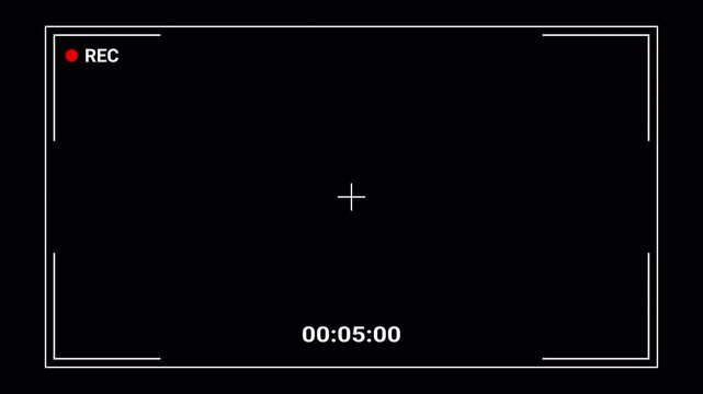 camera recorder screen overlay Video with transparent background, Recording camera screen interface with timer, Camera recording screen interface in 4k.