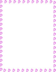 Hand-Drawn Decorative Heart Border &ndash; Vector Frame
