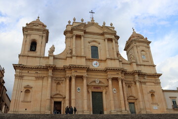 Fototapeta premium Noto Cathedral (Cattedrale di San Nicolò) in Noto, Sicily, Italy