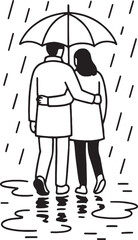 couple kissing under umbrella