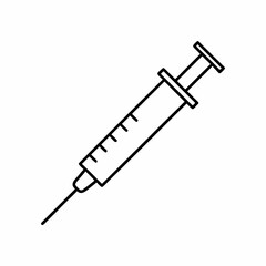 Fototapeta premium injection or vaccine icon, syringe isolated on white background