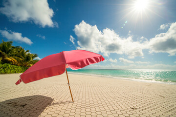 Fototapeta premium Digital Paradise A Geometric View of the Tropics