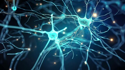 Explore the intricate network of neurons illuminating brain activity with vibrant blue hues and glowing connections showcasing advanced scientific imagery - Powered by Adobe