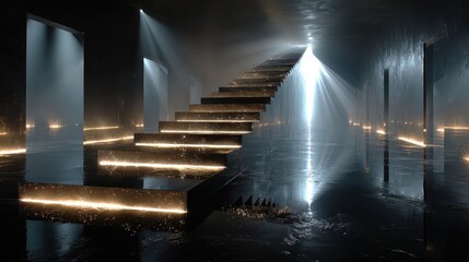 Illuminated staircase installation a unique urban art perspective