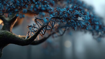 Mystical macro photography of nature's intricate tree of life