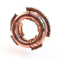 Abstract mechanical figures in silver and copper tones featuring intricate details and complex designs. Futuristic and steampunk-inspired metallic sculptures ideal for modern tech visuals.
