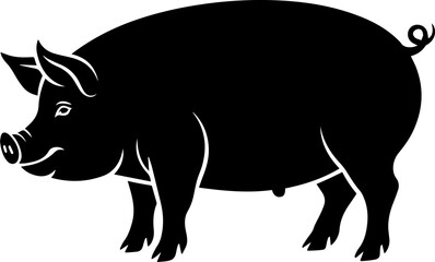Pig silhouettes vector illustration