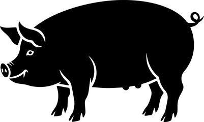 Pig silhouettes vector illustration