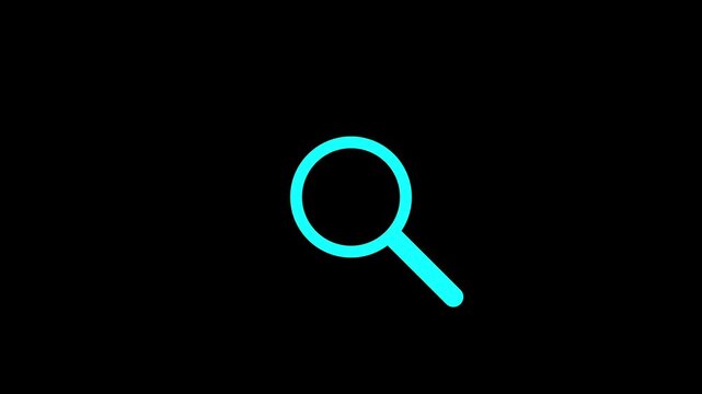Magnifying glass search icon animation on a white background. Animation of realistic magnifier over green chroma and white background. A magnifying glass is moving