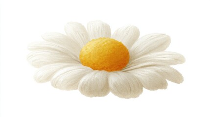 Delicate daisy or chamomile flower illustration isolated on a white background
