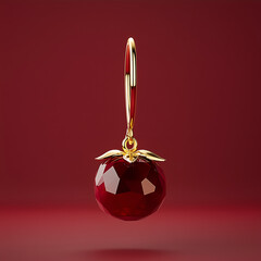 Luxury jewelry set with berries replacing traditional gems. Golden and silver rings, earrings, and pendants with realistic berries & fruit details, isolated on a neutral background.