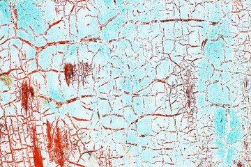 Rusty metal abstract background. Texture of an old blue grunge m