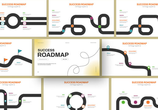 Modern Business Success Roadmap Infographic Presentation Template