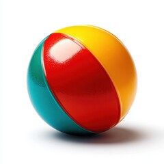 Brightly colored ball toy for kids - fun playful environment on white background