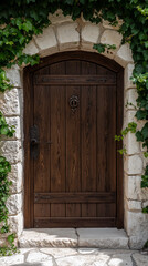 Fototapeta premium Brown wooden door 