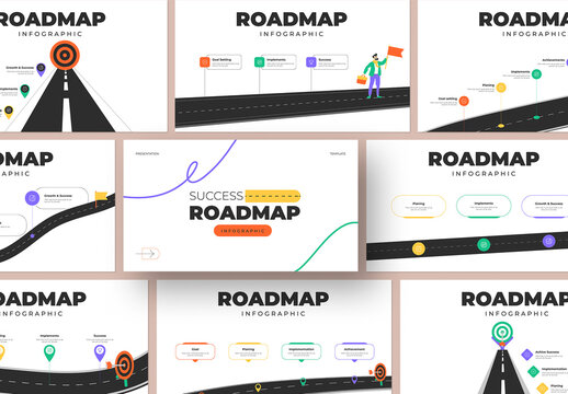 Modern Success Roadmap Infographic Presentation Template